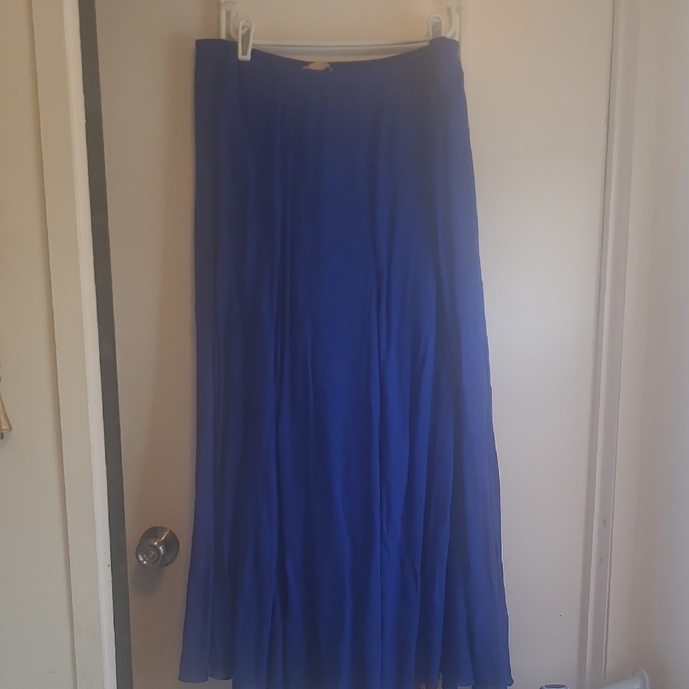 Maxi Skirt in Royal Blue - Women's Flowing Full-Length Skirt